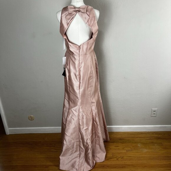 Alfred Sung D824 Toasted Sugar Open Back‎ Bow Trumpet Gown Size 10 $240 NEW - Picture 2 of 8